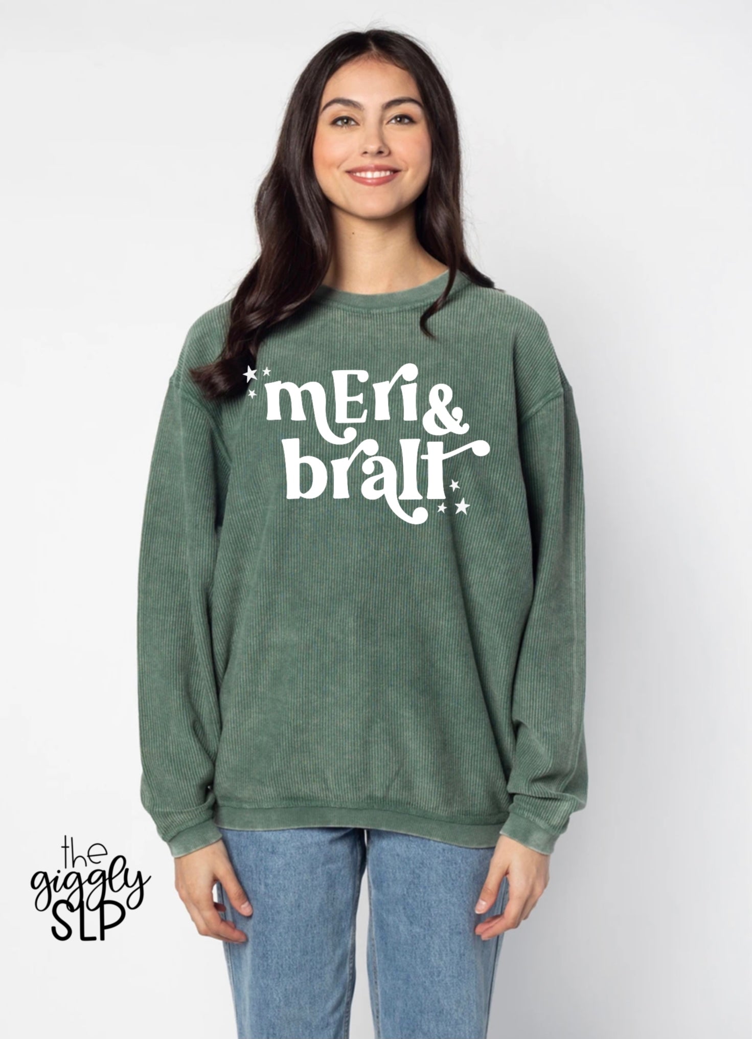Merry and Bright Corded Crewneck